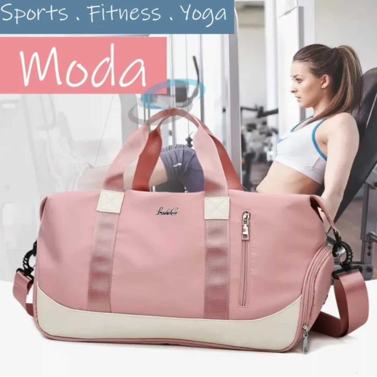 Foto 3 pulgar | Mujer Maleta Deportiva Gym Moda Casual Bolsas De Viaje Lab.g Rosa