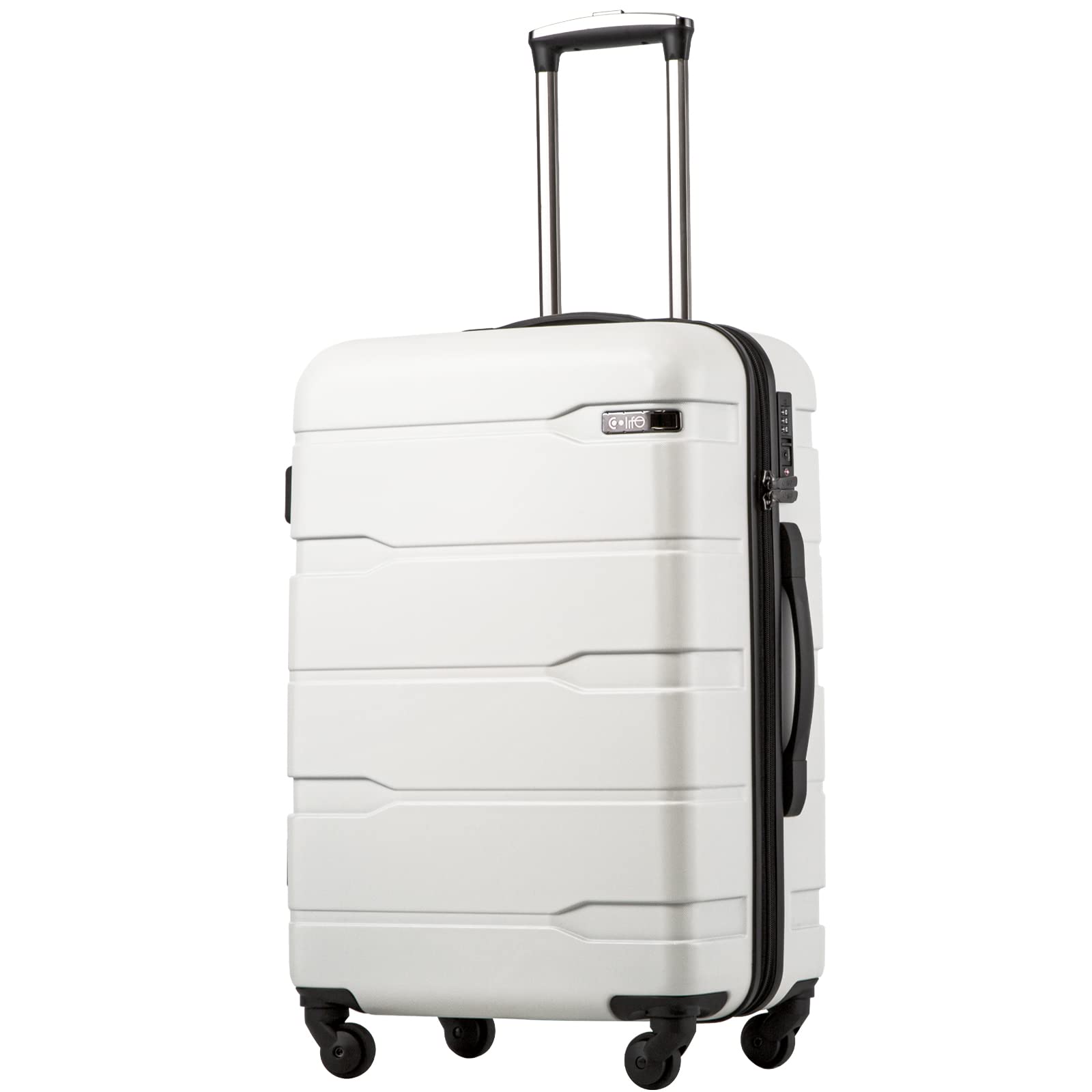 Foto 1 | Maleta Expandible Luggage Coolife De Policarbonato Y Abs Spinner De 28 Pulgadas, Color Blanco - Venta Internacional.