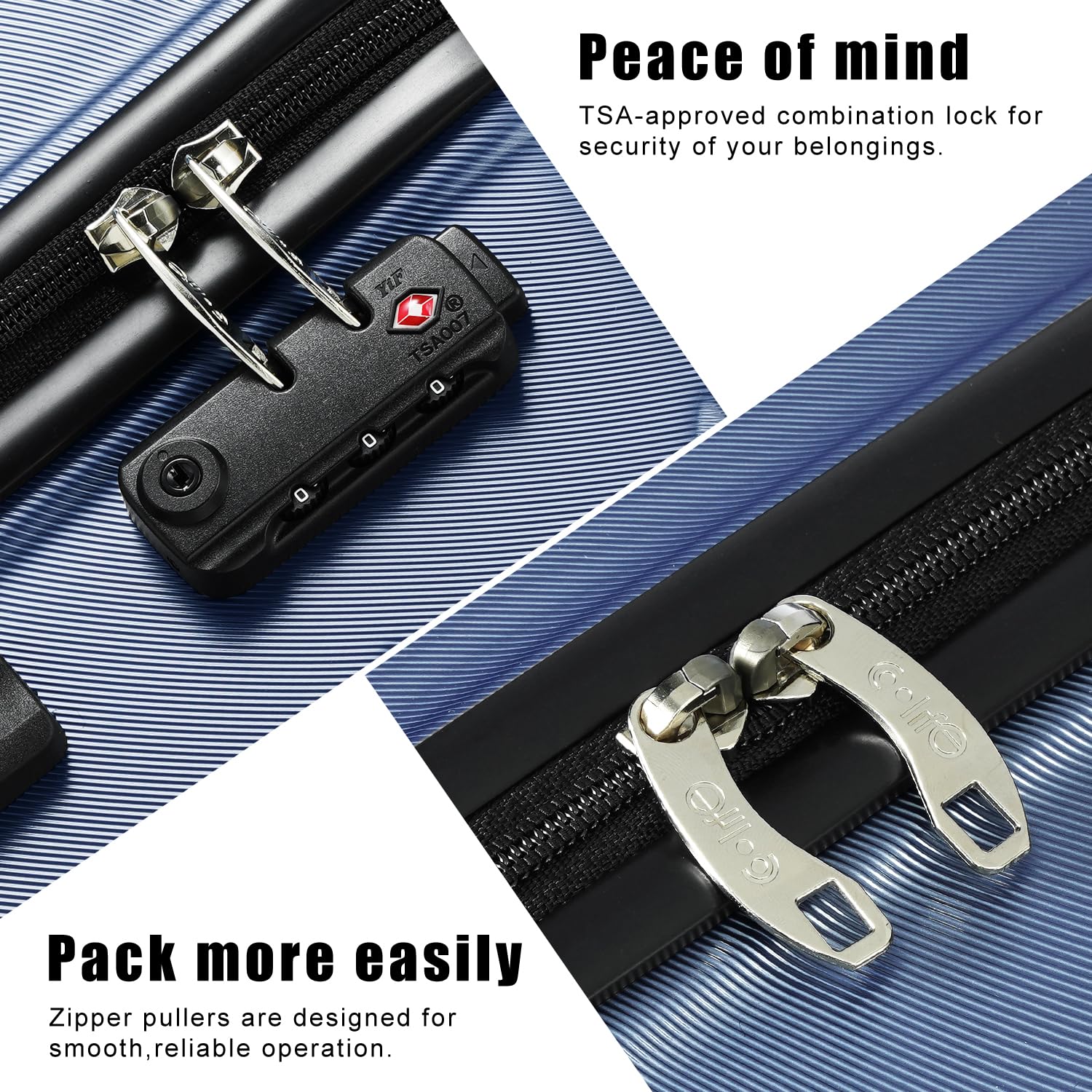 Foto 4 pulgar | Luggage Coolife Carry-on Spinner Tsa Lock, Puerto Usb De 28 Pulgadas, Azul - Venta Internacional.