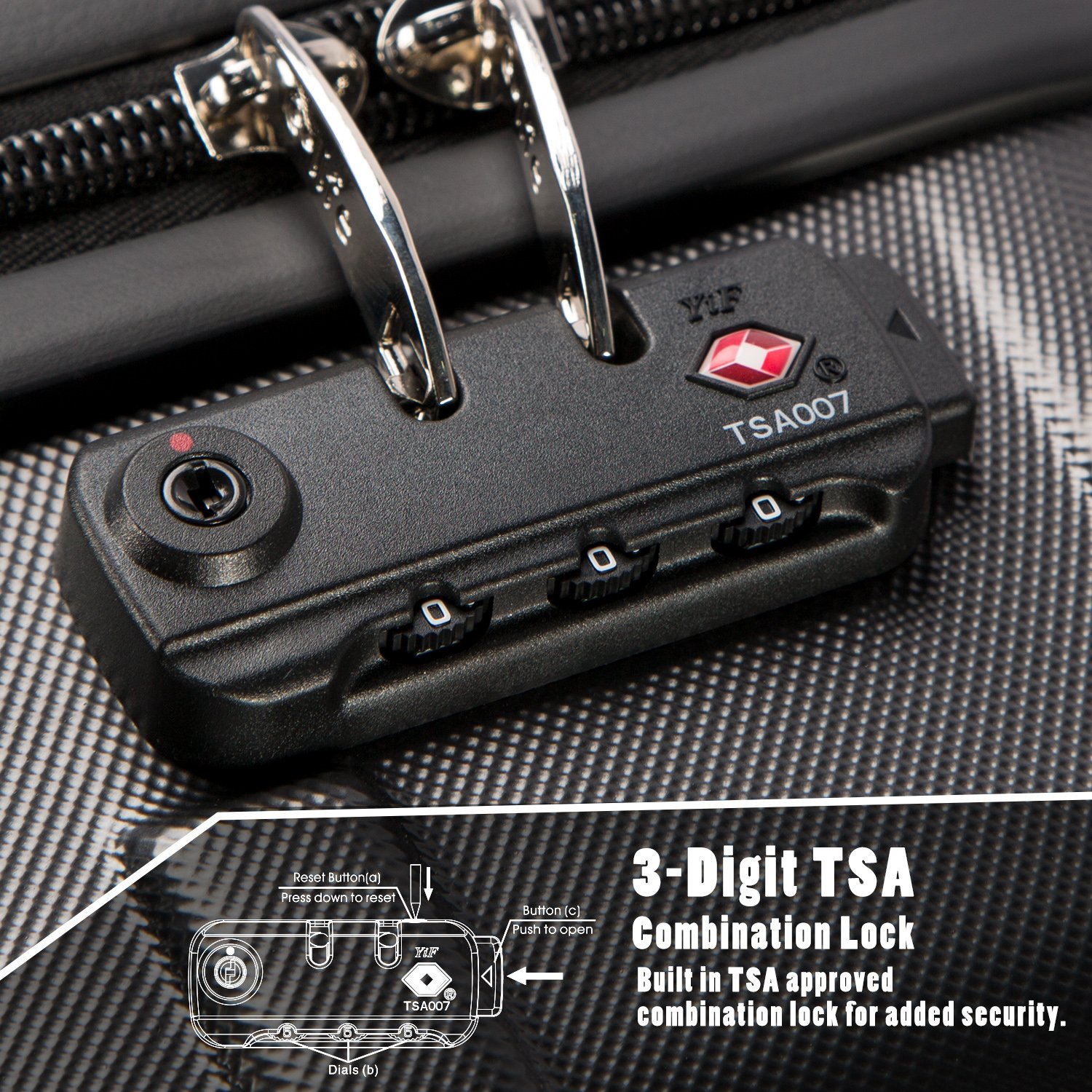 Foto 6 pulgar | Equipaje De Mano Coolife Con Tapa Giratoria Tsa Lock De 56 Cm - Venta Internacional.