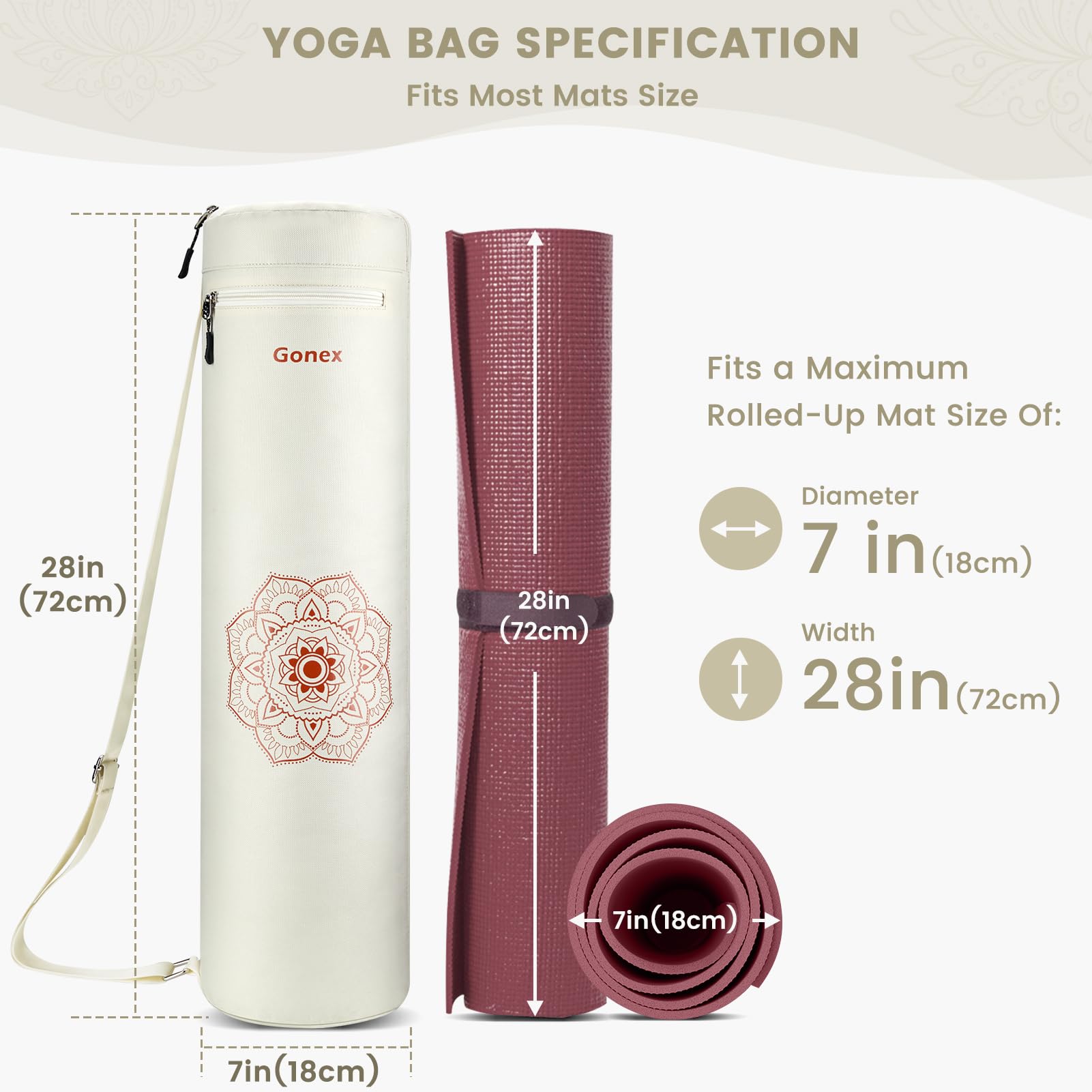 Foto 5 pulgar | Bolsa Para Esterilla De Yoga Gonex Con Cierre Completo Y Bolsillo Húmedo Para Mujeres Y Hombres - Venta Internacional.