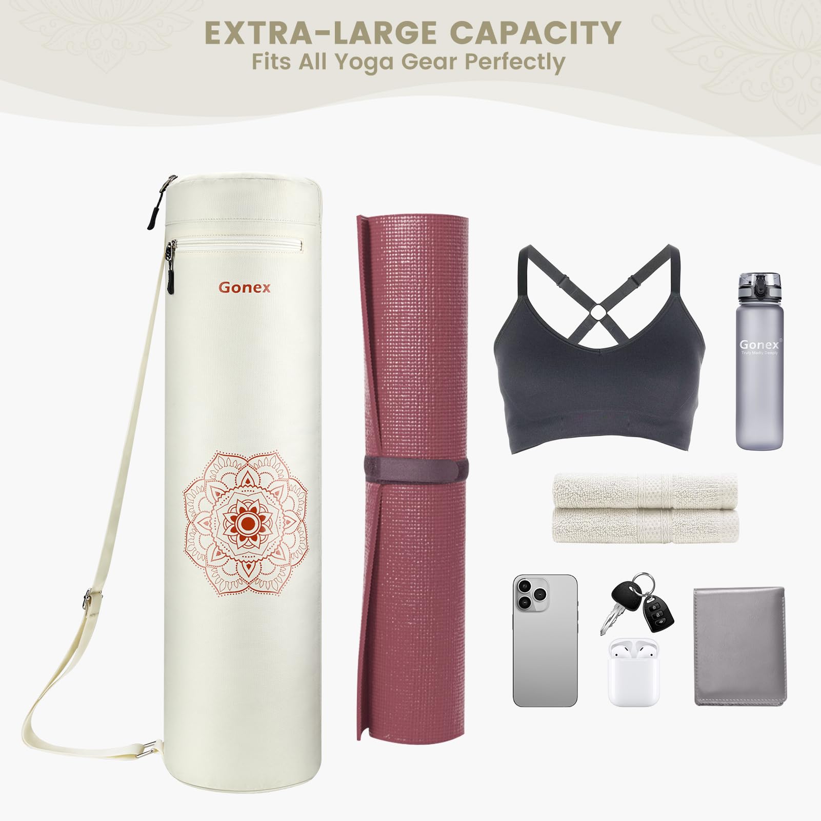 Foto 5 | Bolsa Para Esterilla De Yoga Gonex Con Cierre Completo Y Bolsillo Húmedo Para Mujeres Y Hombres - Venta Internacional.