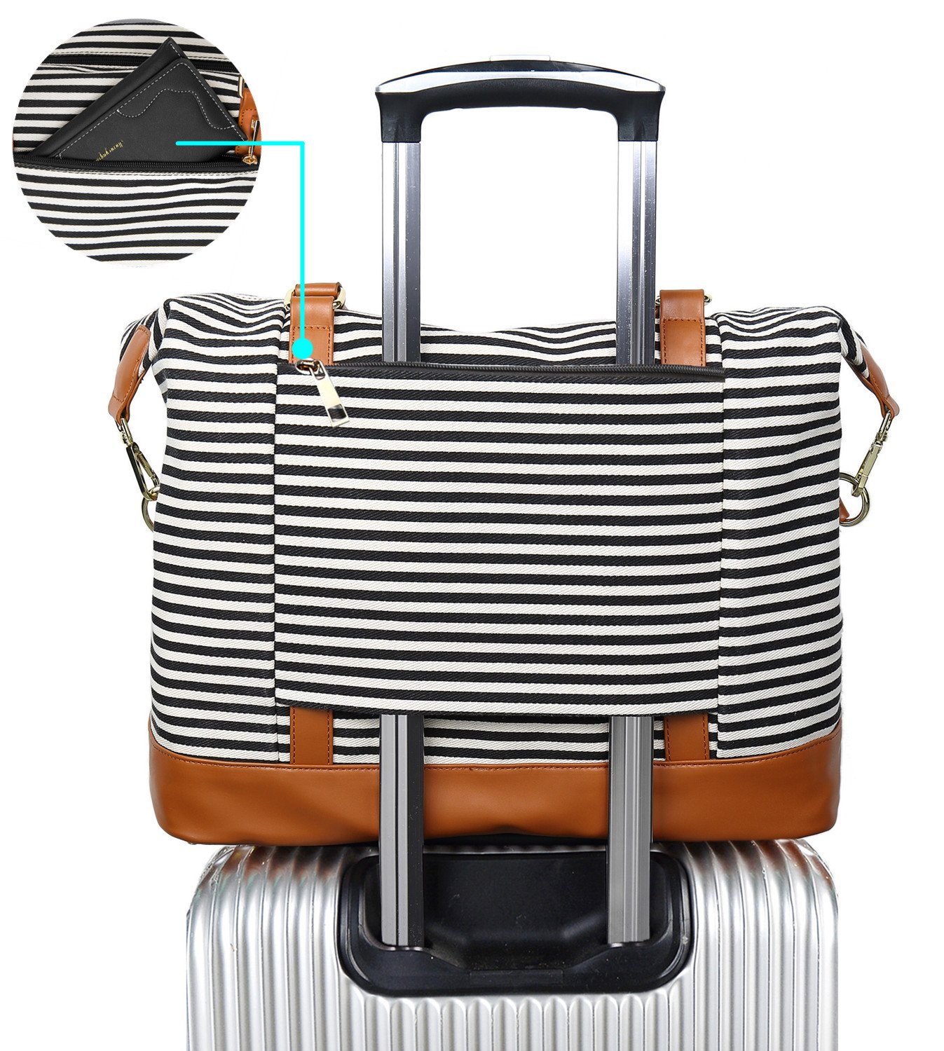 Foto 3 pulgar | Bolso Weekender Bluboon Para Mujer, De Lona, De Mano, De Noche, Negro - Venta Internacional.