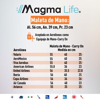 Foto 2 | Magma Life Maleta De Viaje 10 Kg Celestial Carry On, Cierre Expandible Mayor Capacidad, Candado Tsa, Pp Alta Tecnologia