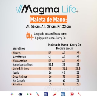 Foto 2 | Magma Life Maleta De Viaje 10 Kg Celestial Carry On, Cierre Expandible Mayor Capacidad, Candado Tsa, Pp Alta Tecnologia