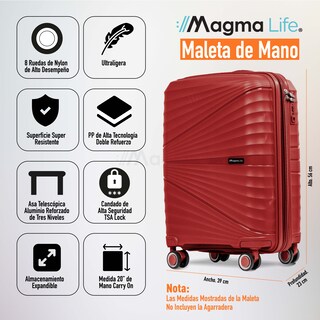 Foto 6 | Magma Life Maleta De Viaje 10 Kg Celestial Carry On, Cierre Expandible Mayor Capacidad, Candado Tsa, Pp Alta Tecnologia