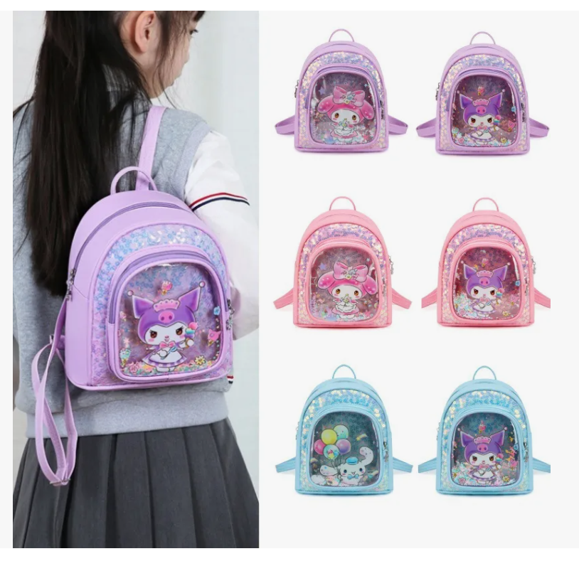 Foto 3 pulgar | Unicornio Diseño Mochila Escolar Kinder Sun Bolitas Con Bolsa Transparente Para Niña