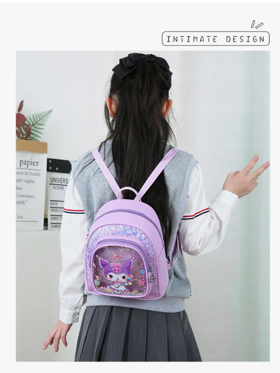 Foto 4 pulgar | Unicornio Diseño Mochila Escolar Kinder Sun Bolitas Con Bolsa Transparente Para Niña