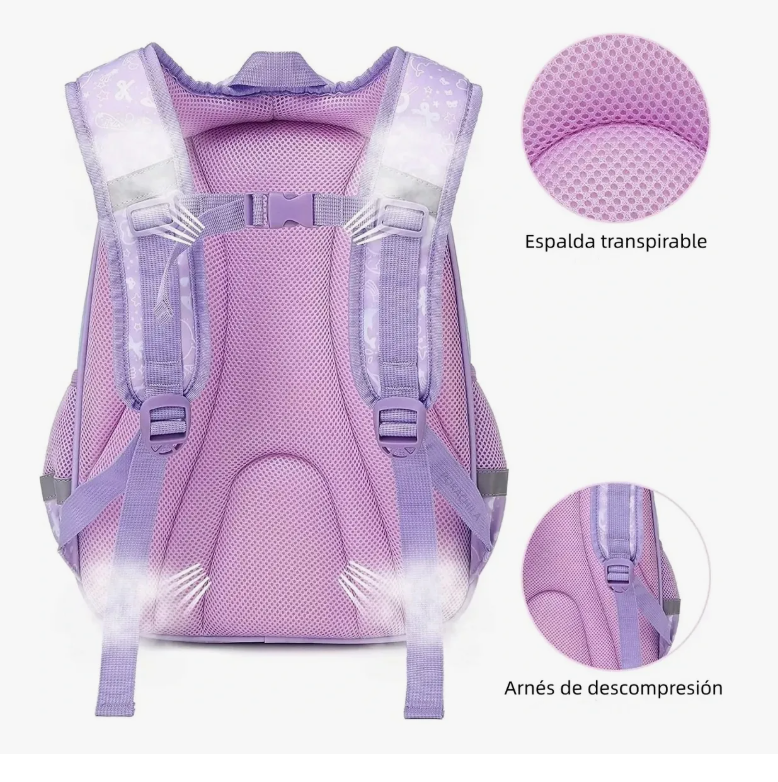 Foto 5 | Mochila Escolar Infantil Impermeable De Sirena Para Primaria