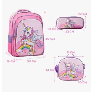 Foto 6 | Set De Mochila Escolar 3d Unicornio Fantasy 3 Pzs 38 L Rosa