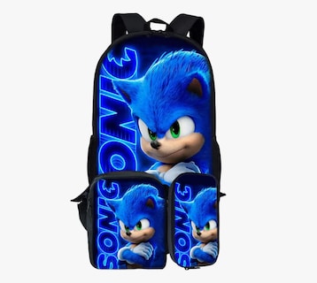 Foto 1 | Mochila, Lonchera Y Lapicera De Sonic Para Niños: Juego De 3 Piezas Con Capacidad Grande