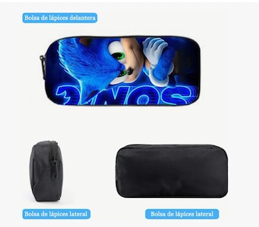 Foto 6 | Mochila, Lonchera Y Lapicera De Sonic Para Niños: Juego De 3 Piezas Con Capacidad Grande