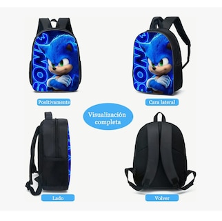 Foto 7 | Mochila, Lonchera Y Lapicera De Sonic Para Niños: Juego De 3 Piezas Con Capacidad Grande