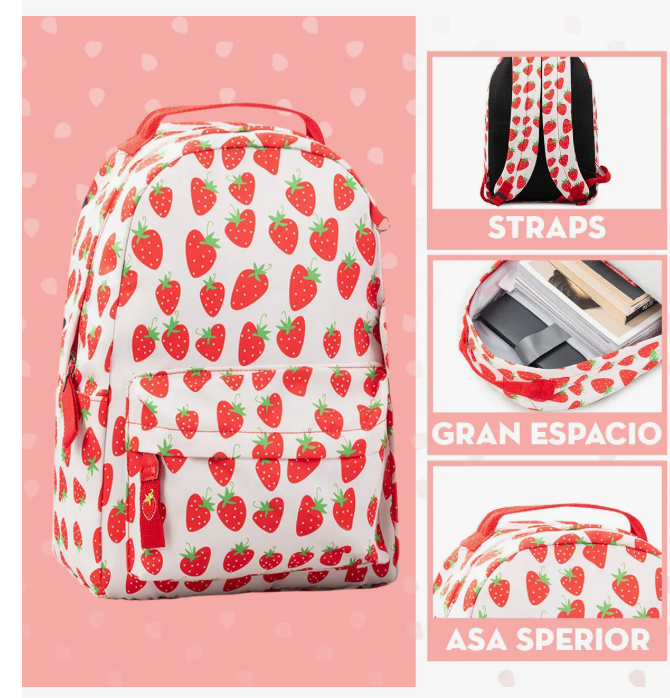 Foto 3 | Mochila Escolar Niña Dulce Fresita
