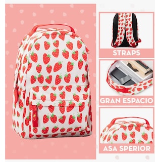 Foto 3 | Mochila Escolar Niña Dulce Fresita