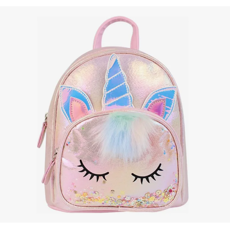 Foto 2 pulgar | Mochila De Lentejuelas Unicornio Para Niñas Bolsa Kinder Con Pelusa
