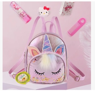 Foto 3 | Mochila De Lentejuelas Unicornio Para Niñas Bolsa Kinder Con Pelusa