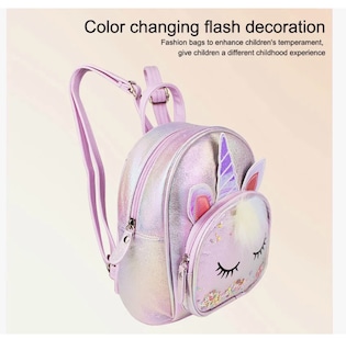 Foto 5 | Mochila De Lentejuelas Unicornio Para Niñas Bolsa Kinder Con Pelusa