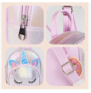 Foto 6 | Mochila De Lentejuelas Unicornio Para Niñas Bolsa Kinder Con Pelusa
