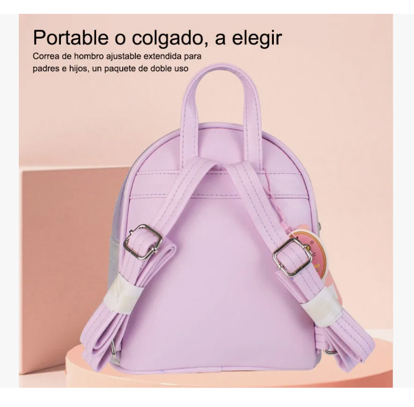 Foto 8 pulgar | Mochila De Lentejuelas Unicornio Para Niñas Bolsa Kinder Con Pelusa