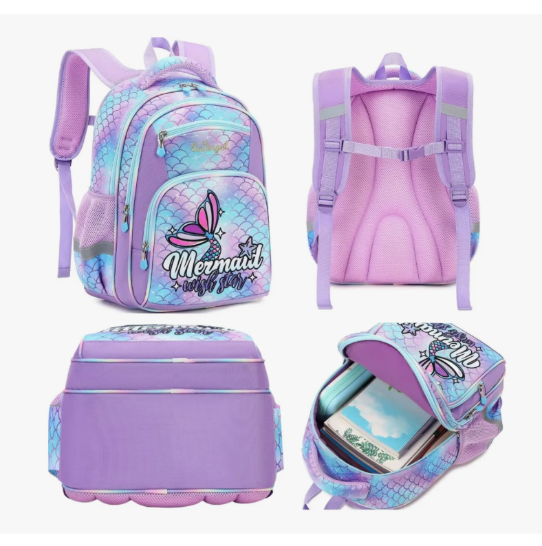 Foto 5 pulgar | Mochila Escolar Infantil Impermeable De Sirena Para Primaria