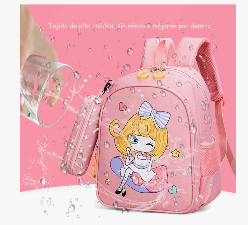 Foto 3 pulgar | Mochila Impermeable Para Estudiantes De Escuela Primaria, Mochila Para Niñas, Diseño De Tela De Nailon