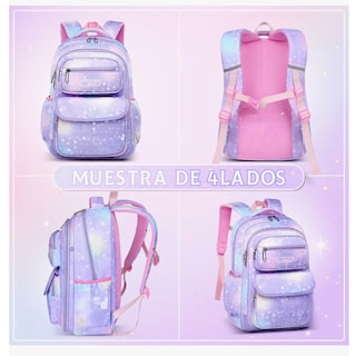 Foto 6 | Mochila Escolar Para Niñas De Primaria Segundaria Gran Capacidad 30 L Con Apertura 180grados