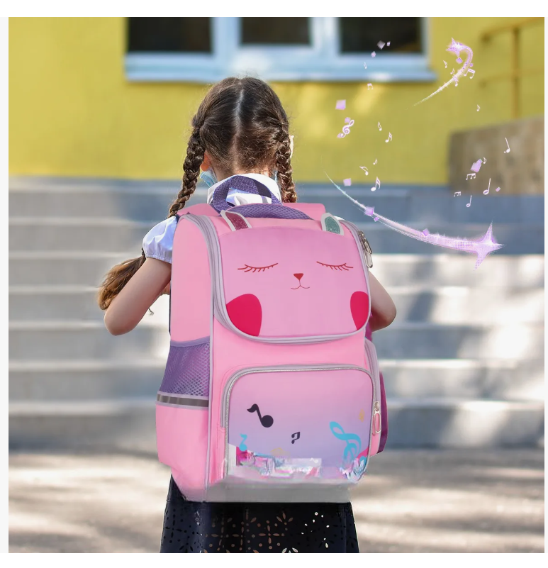 Foto 4 pulgar | Mochila Escolar Primaria Para Niñas Infantil Gato Grande