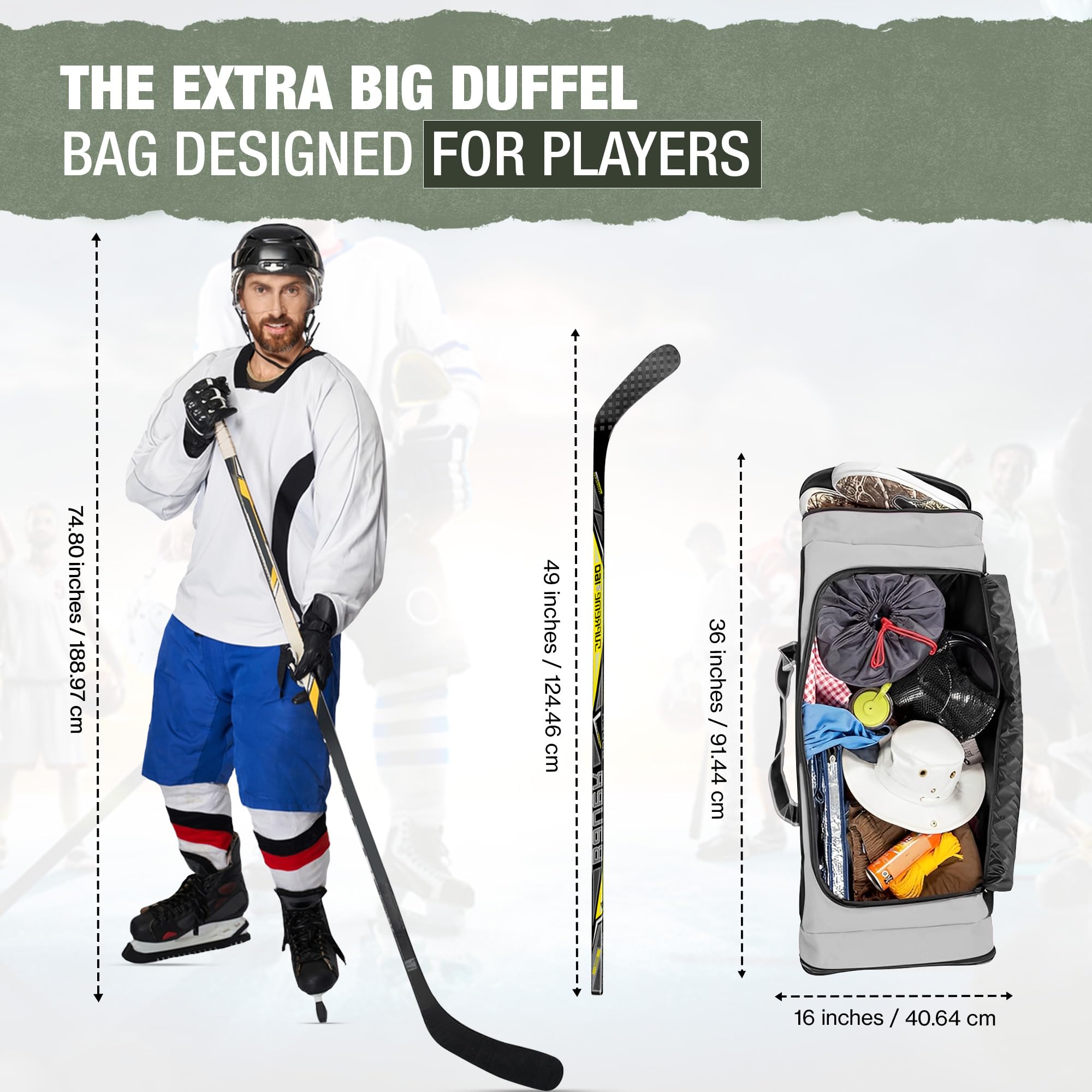 Foto 4 pulgar | Bolsa De Hockey Jetstream, Resistente Al Agua, 3 Bolsillos, 36 Pulgadas - Venta Internacional.