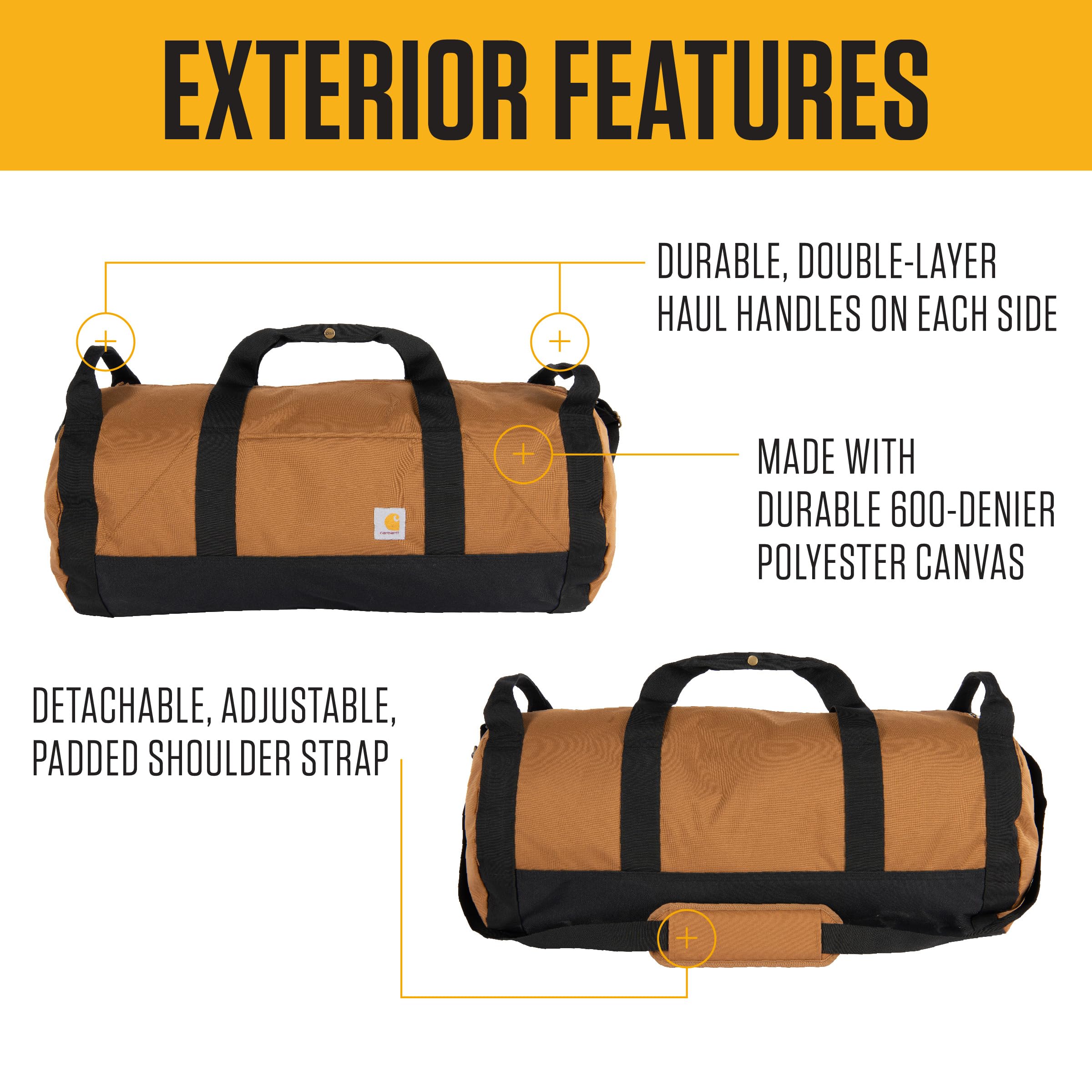 Foto 3 pulgar | Bolsa De Lona Carhartt Classic Redonda Con Bolsa Multiusos De 40 Litros, Color Negro - Venta Internacional.