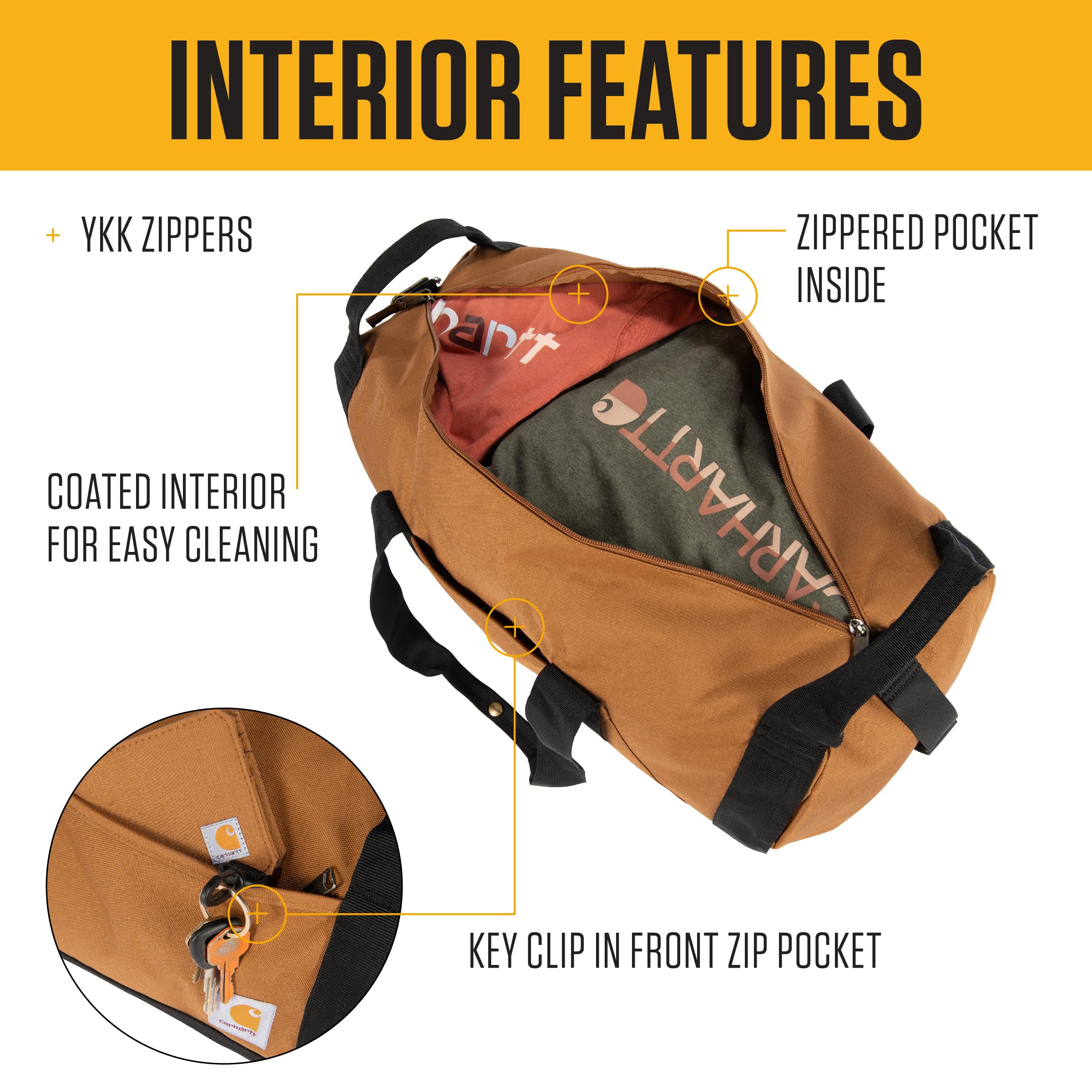 Foto 4 pulgar | Bolsa De Lona Carhartt Classic Redonda Con Bolsa Multiusos De 40 Litros, Color Negro - Venta Internacional.