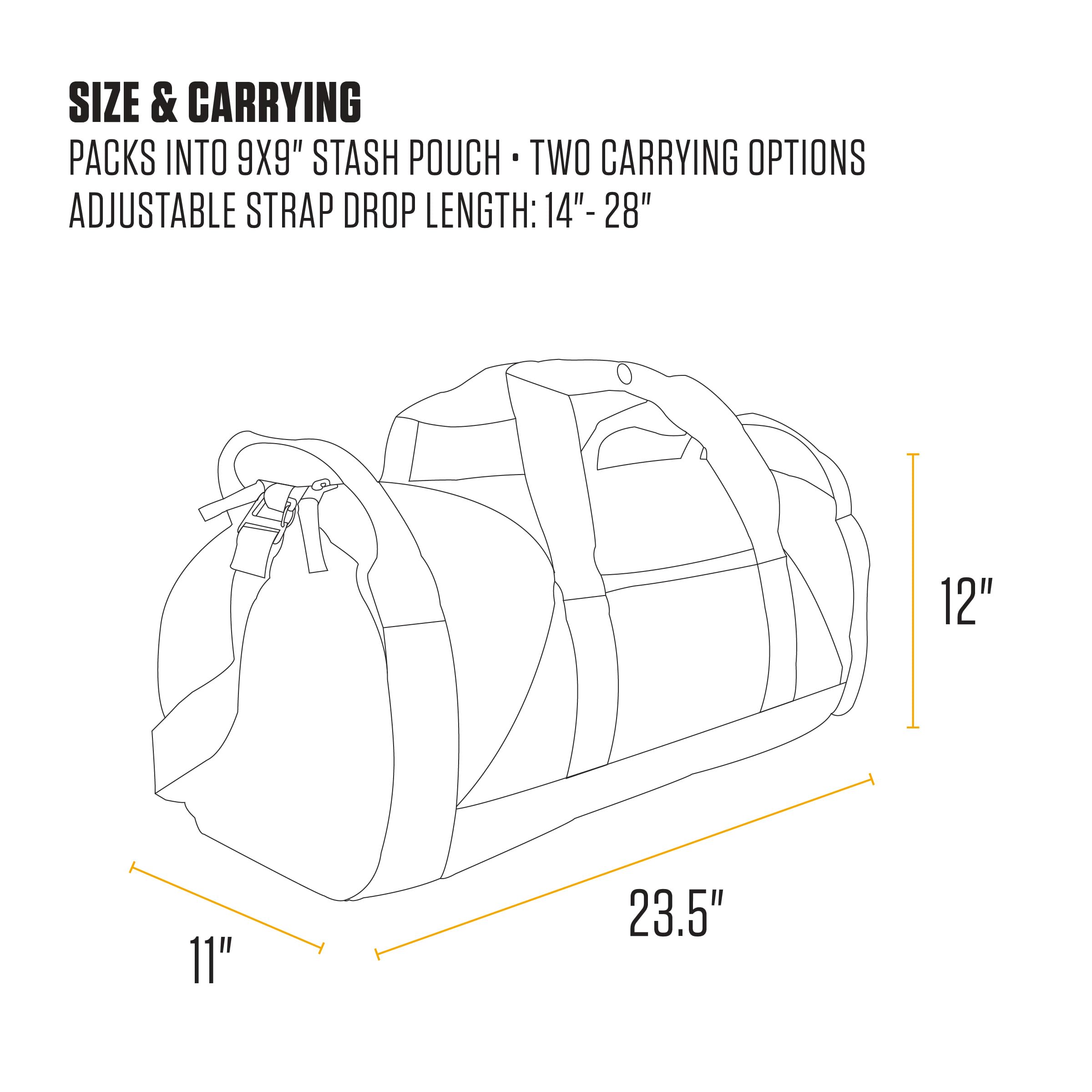 Foto 6 pulgar | Bolsa De Lona Carhartt Classic Redonda Con Bolsa Multiusos De 40 Litros, Color Negro - Venta Internacional.