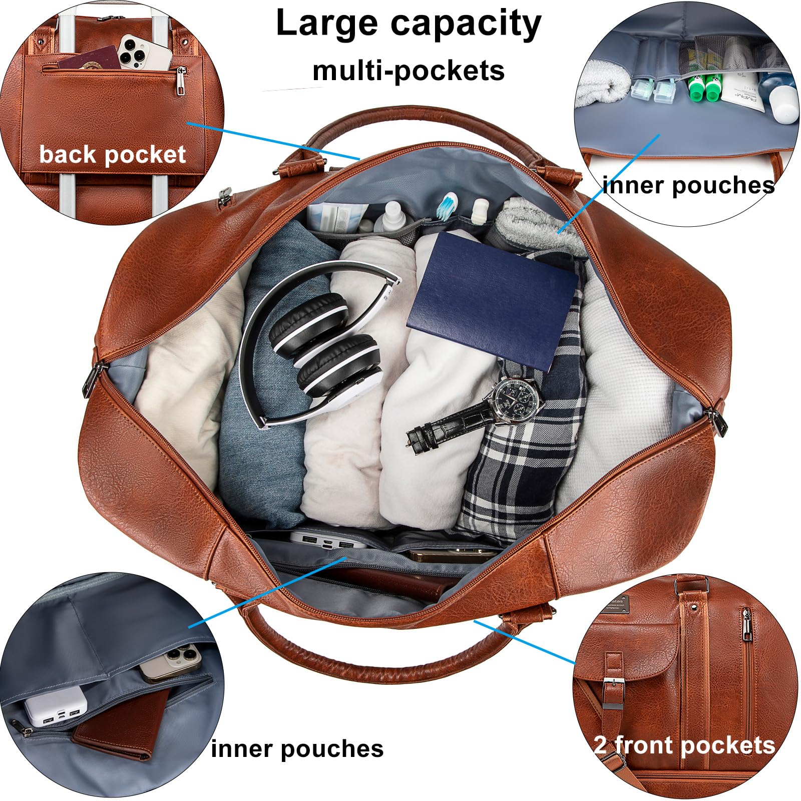 Foto 3 pulgar | Bolsa De Viaje De Piel Weiatas Impermeable Para Hombre Y Mujer - Venta Internacional.