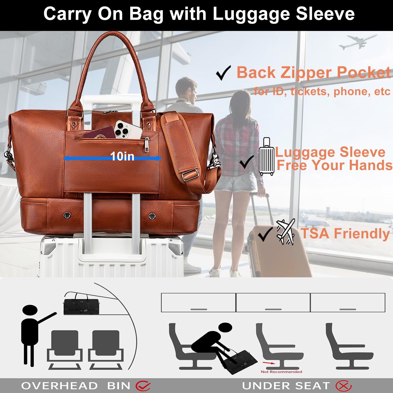 Foto 5 pulgar | Bolsa De Viaje De Piel Weiatas Impermeable Para Hombre Y Mujer - Venta Internacional.