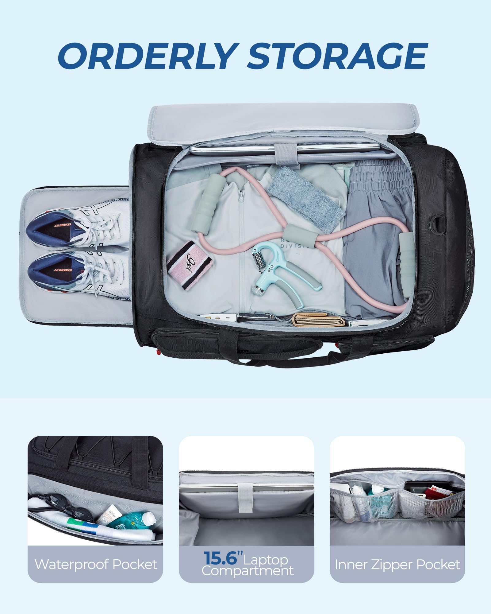 Foto 4 pulgar | Bolsa De Gimnasio Bagsmart Large 63 L Con Compartimento Para Portátil Para Mujeres Y Hombres - Venta Internacional.