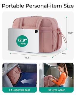 Foto 2 | Bolsa De Gimnasio Bagsmart Duffle Para Mujer, Bolsa De Viaje De 24 Litros, Color Rosa Opaco - Venta Internacional.