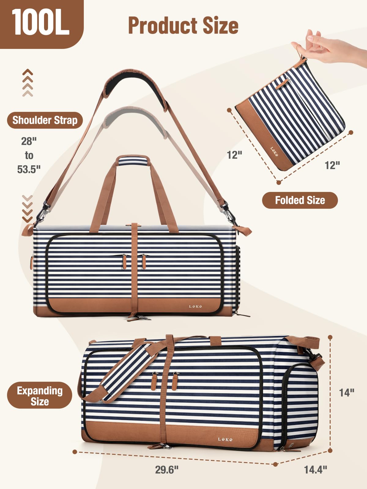 Foto 4 pulgar | Maleta de Mano Lekesky Plegable-Venta Internacional