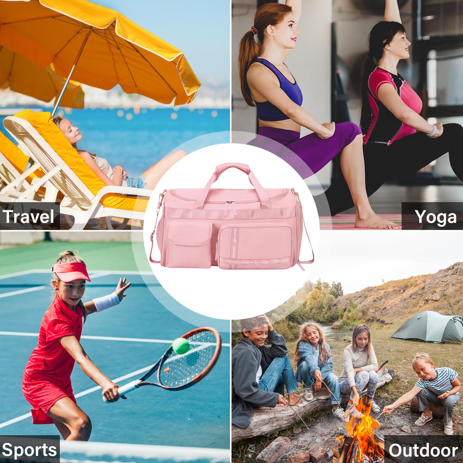 Foto 8 pulgar | Bolsa De Viaje Maxtop Para Mujer De Fin De Semana Con Compartimento Para Zapatos - Venta Internacional.