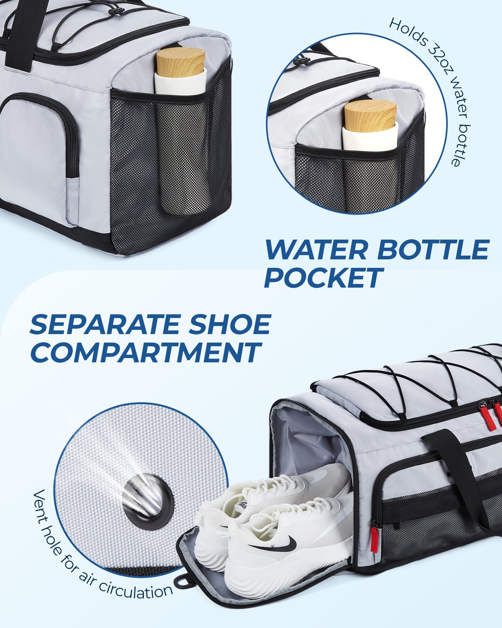 Foto 5 | Bolsa Deportiva De Viaje Bagsmart De 35 Litros Con Compartimento Para Zapatos - Venta Internacional.