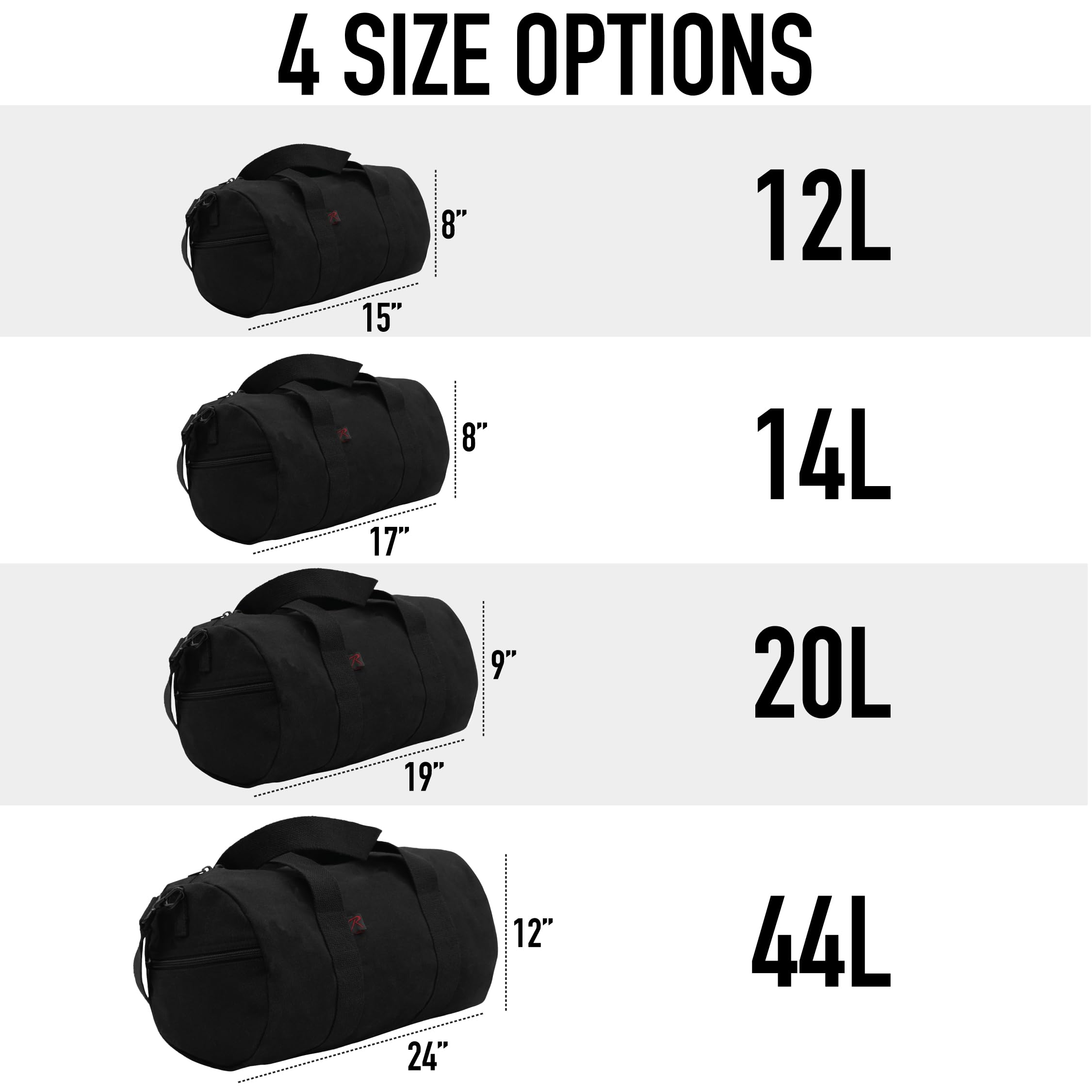 Foto 4 pulgar | Bolsa De Lona Rothco, Bolsa De Lona Para Gimnasio, Negra, 19 - Venta Internacional.