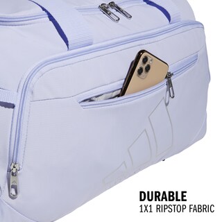 Foto 3 | Bolsa De Lona Adidas Defender 5 En Tono Violeta, Púrpura/plata, Talla Pequeña - Venta Internacional.