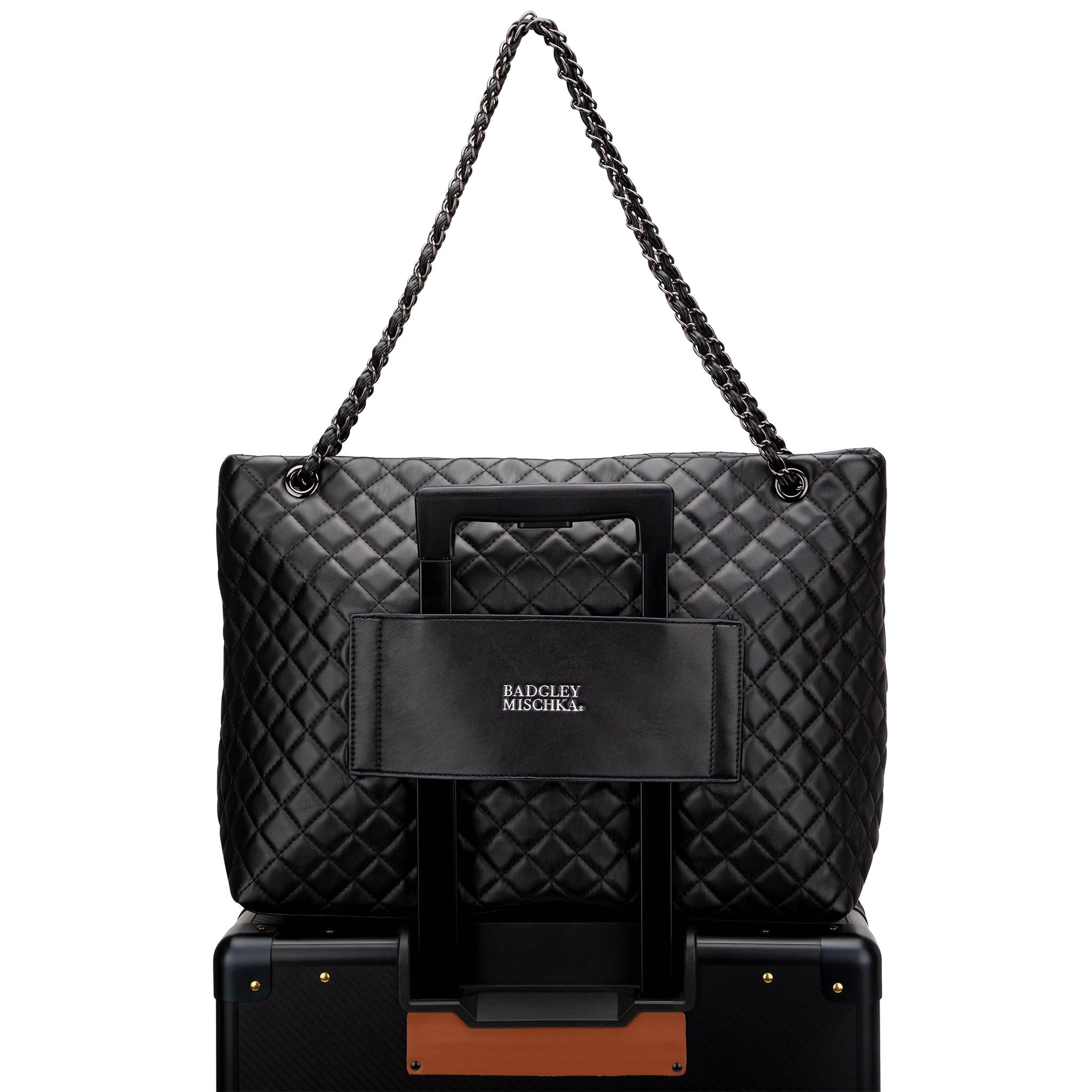 Foto 3 pulgar | Bolso Badgley Mischka Diana De Cuero Vegano Acolchado Negro - Venta Internacional.