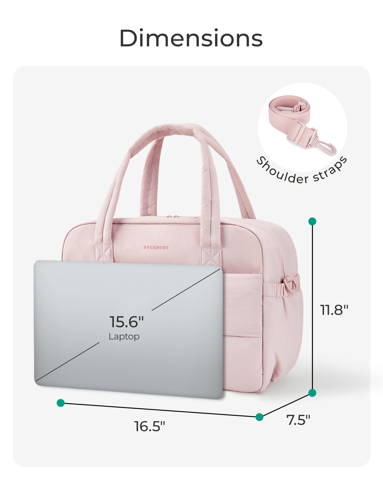 Foto 5 pulgar | Bolsa De Viaje Bagsmart Para Mujer, De 29 Litros, Con Compartimento Para Portátil - Venta Internacional.