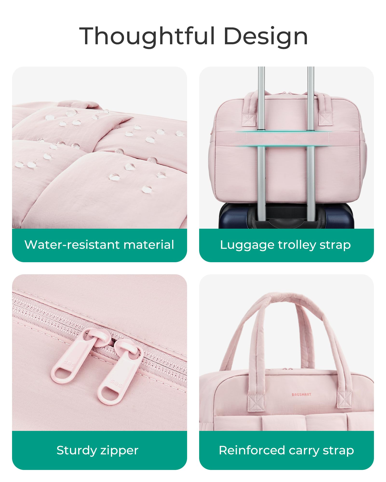 Foto 7 pulgar | Bolsa De Viaje Bagsmart Para Mujer, De 29 Litros, Con Compartimento Para Portátil - Venta Internacional.