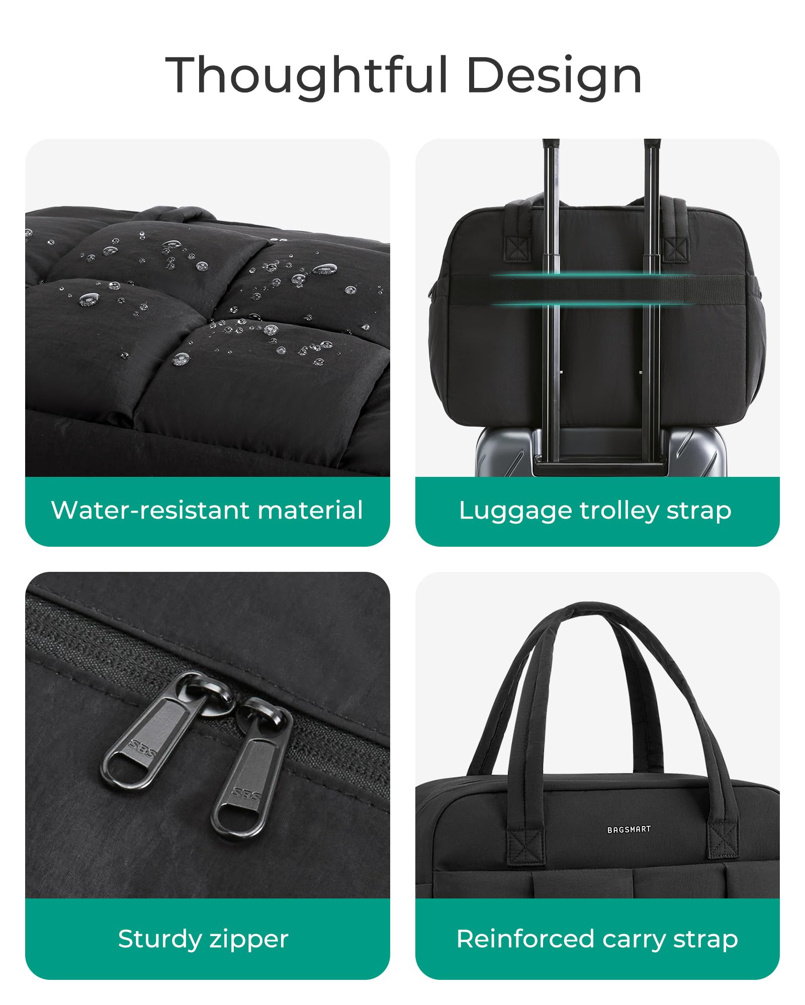 Foto 6 | Bolsa De Viaje Bagsmart Para Mujer, De 29 Litros, Con Compartimento Para Portátil - Venta Internacional.