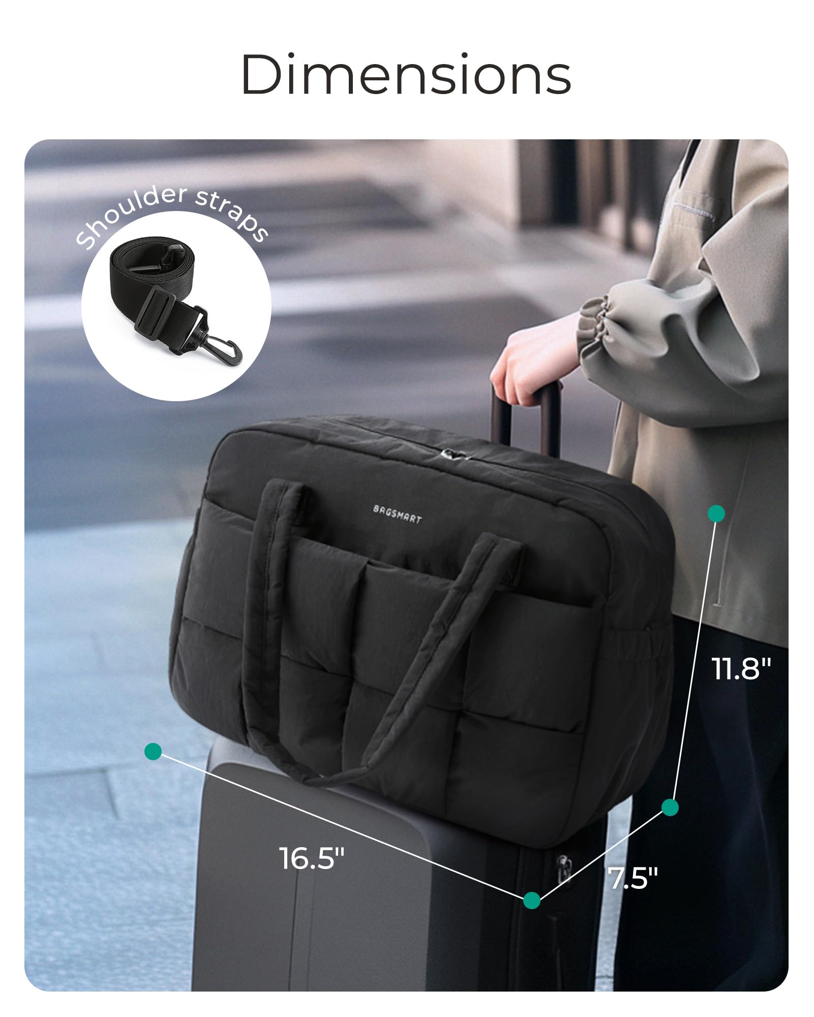 Foto 8 pulgar | Bolsa De Viaje Bagsmart Para Mujer, De 29 Litros, Con Compartimento Para Portátil - Venta Internacional.