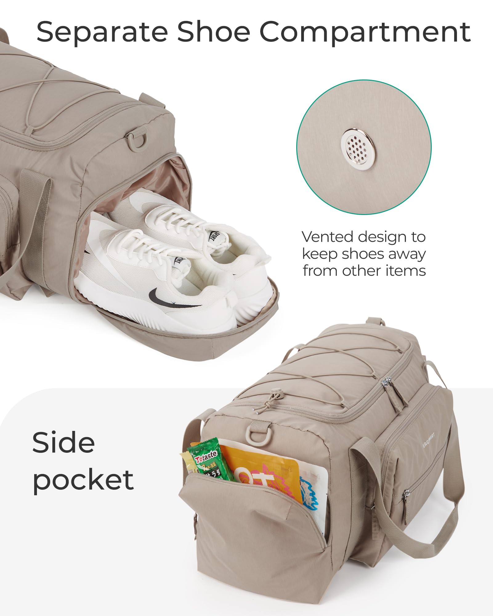 Foto 6 pulgar | Bolsa De Gimnasio Bagsmart 4 En 1 Para Mujer Tsa Lightweight 30l Camel - Venta Internacional.