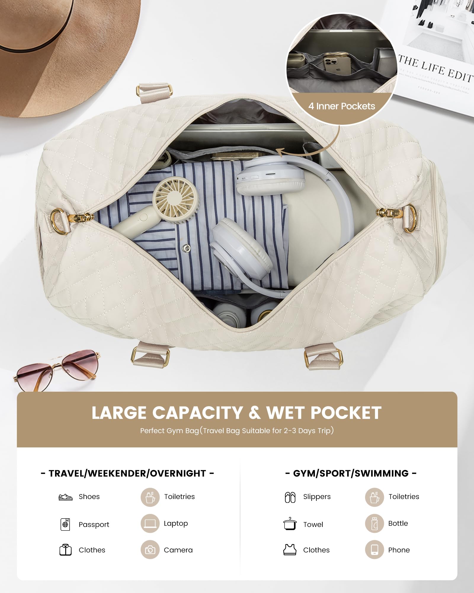 Foto 4 pulgar | Bolsa De Viaje Lovevook Para Mujer Con Neceser De 21 Pulgadas - Venta Internacional.