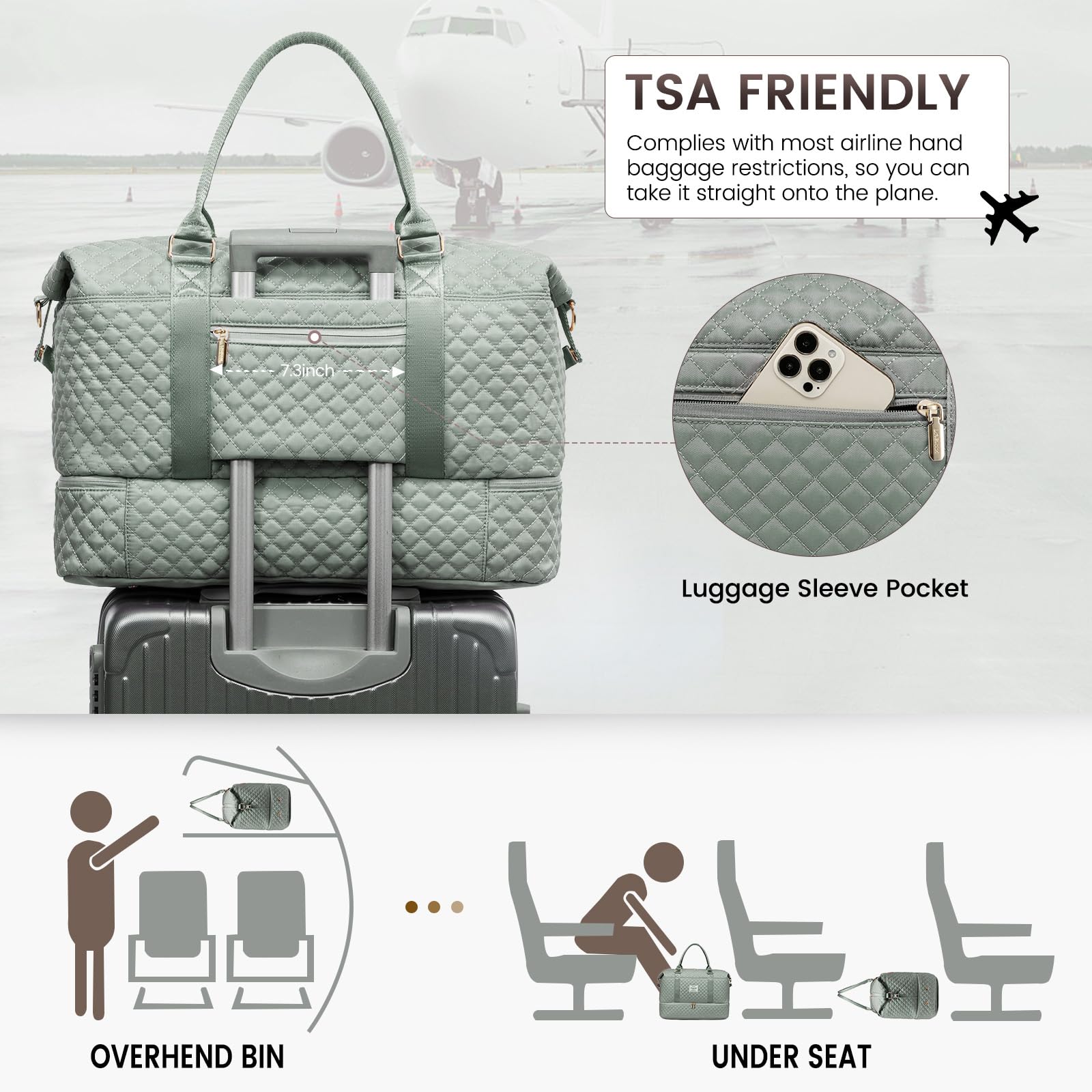 Foto 5 pulgar | Bolsa De Viaje Lovevook Para Mujer Con Compartimento Para Zapatos - Venta Internacional.