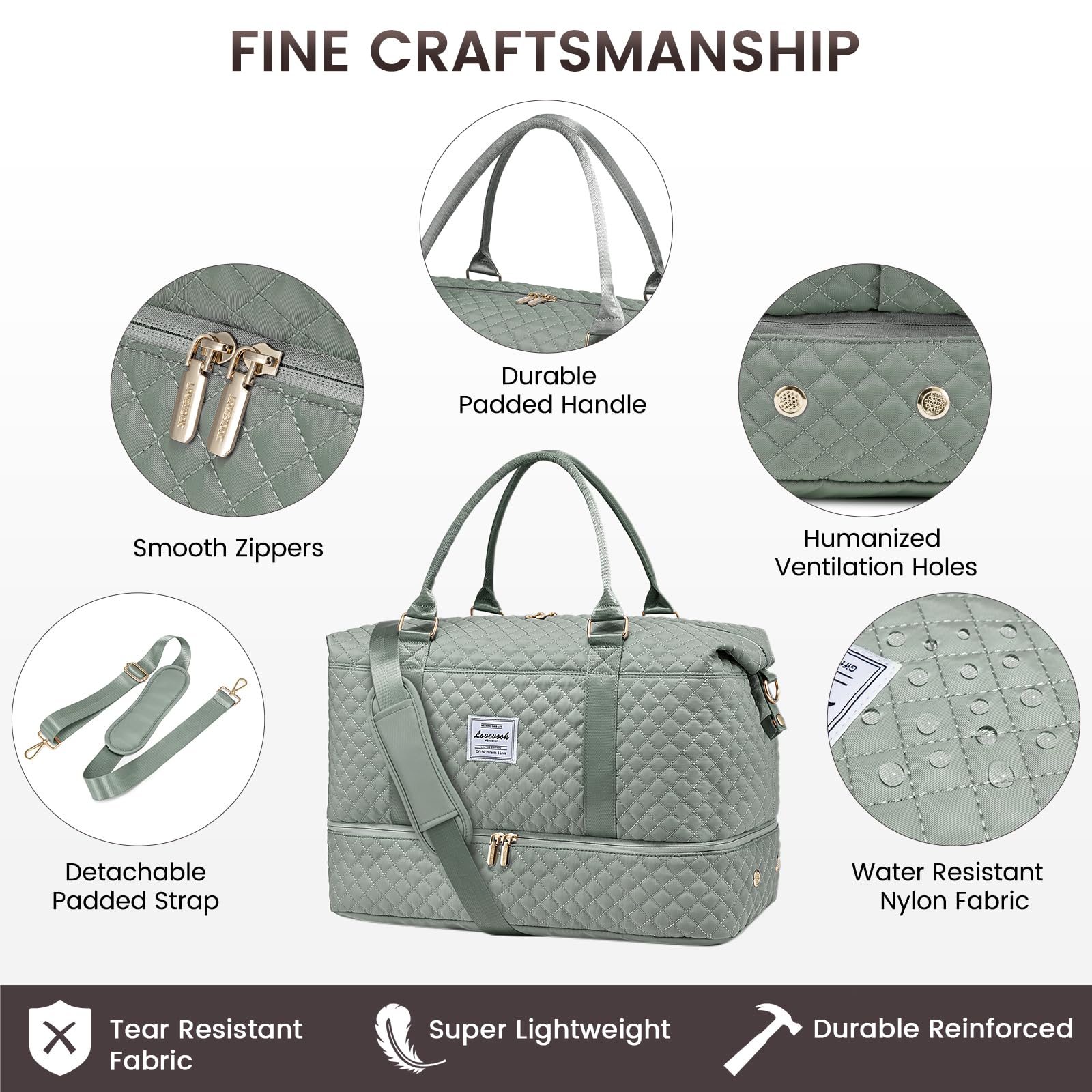 Foto 6 pulgar | Bolsa De Viaje Lovevook Para Mujer Con Compartimento Para Zapatos - Venta Internacional.